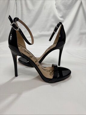 Sam Edelman Black Ankle-Strap Stiletto Heels